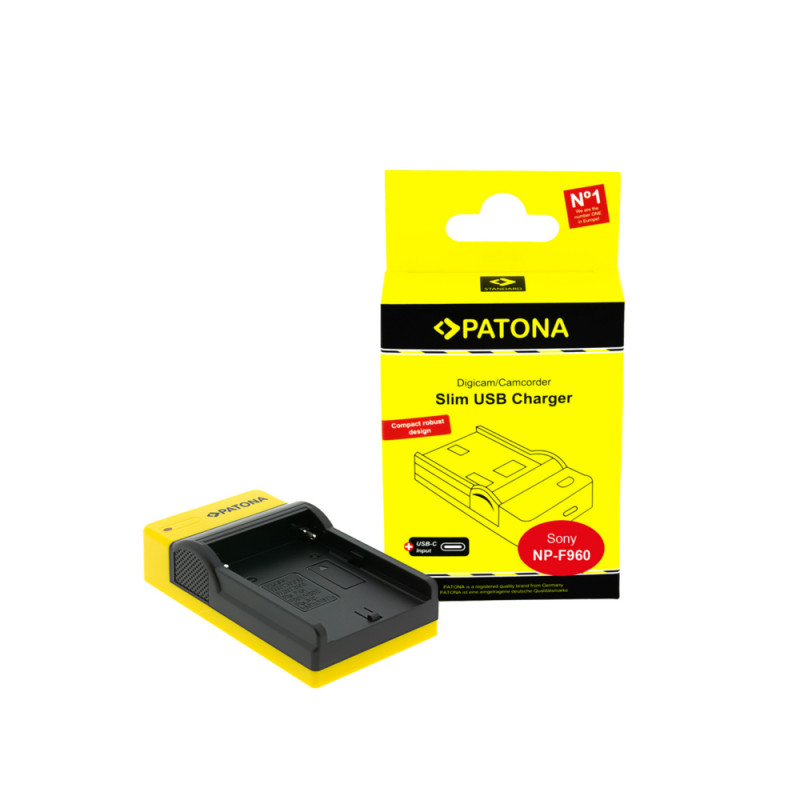 Incarcator Patona Slim with USB-C Input for Sony NP-FM50, NP-F550, NP-F750, NP-F970
