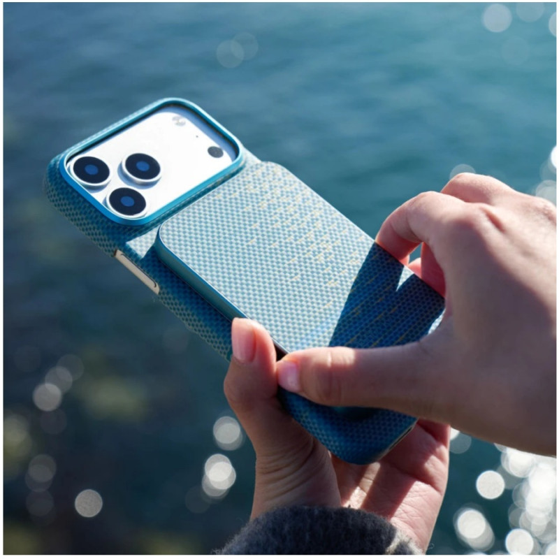 Пауэрбанк PITAKA Aramid Magnetic Qi2, Lucid Blue, 5000mAh