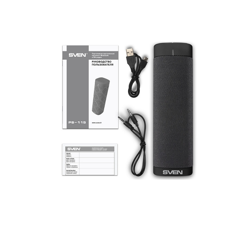 Портативная колонка Sven PS-115, Black