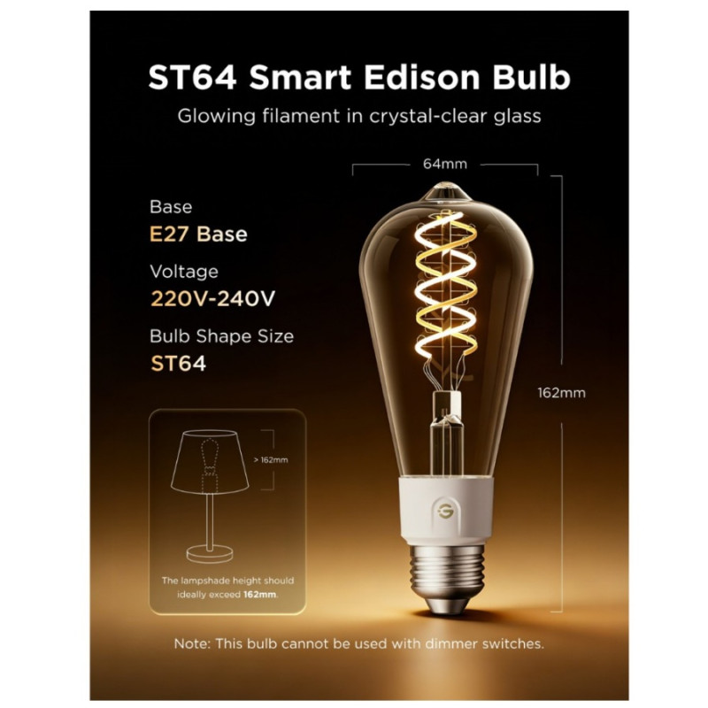 GOVEE ST64 Smart Edison Bulb (2Packs) E27