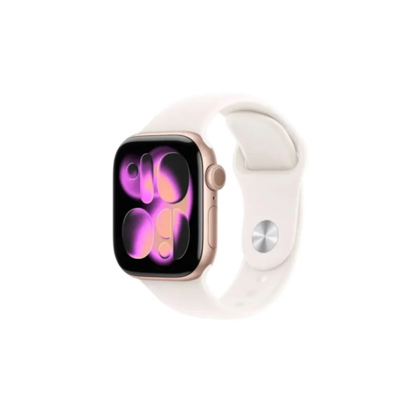 Smartwatch Apple Watch Series 11 GPS, 42mm Rose Gold Aluminium Case with Light Blush Sport Band - S/M, MEU04 EU