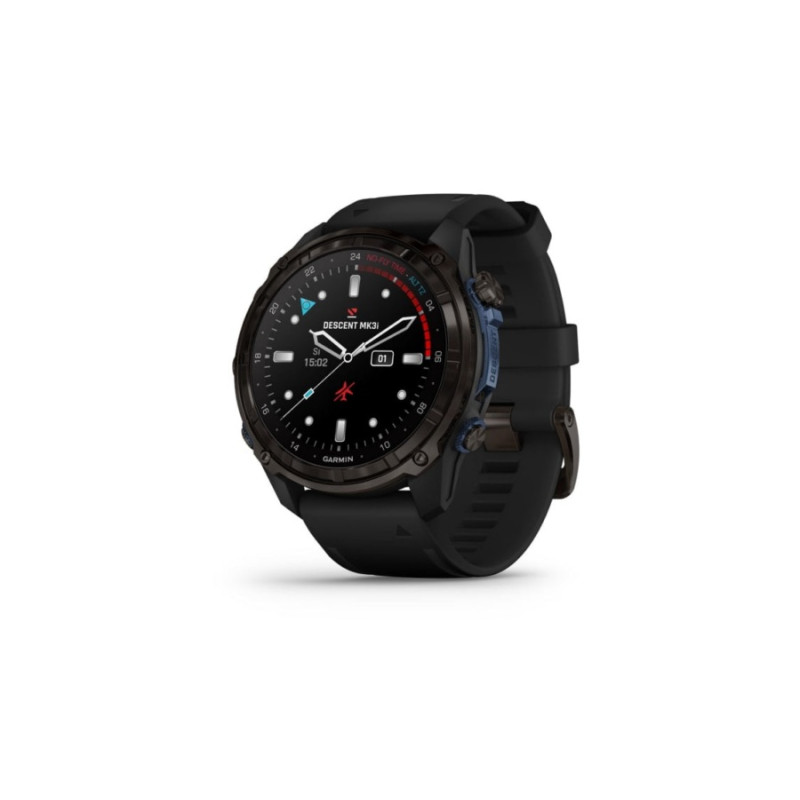 Умные часы Garmin Descent Mk3i – 51 mm, Carbon grey DLC titanium with black silicone band
