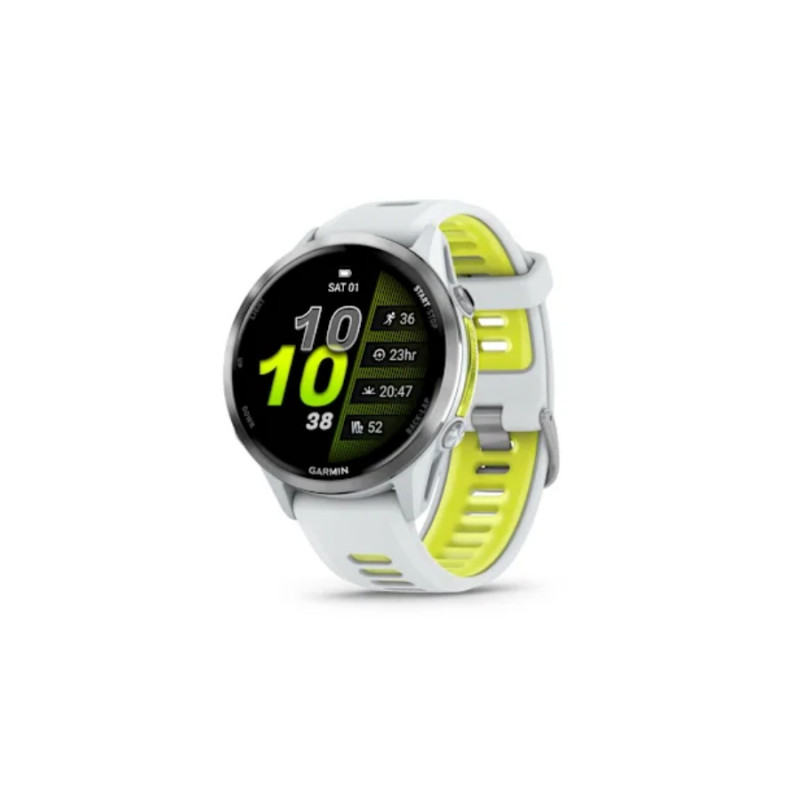 Умные часы Garmin Forerunner 970 whitestone/translucent amp yellow band