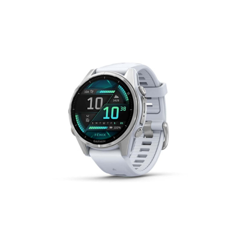 Умные часы Garmin fenix 8 – 43 mm, Silver with Whitestone Silicone Band
