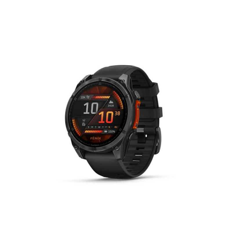 Smartwatch Garmin fenix 8 – 47 mm, Slate Gray with Black Silicone Band