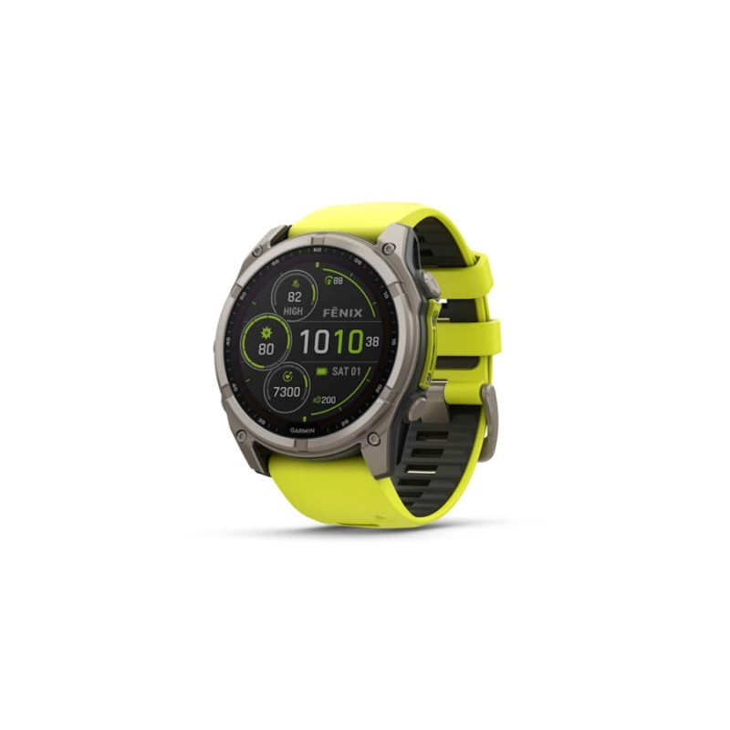 Smartwatch Garmin fenix 8 – 51 mm, Titanium with Amp yellow/graphite silicone band