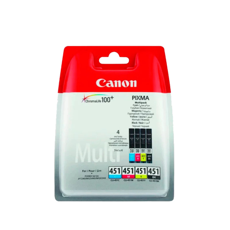 Картридж с чернилами Canon CLI-451 CMYB, Multip