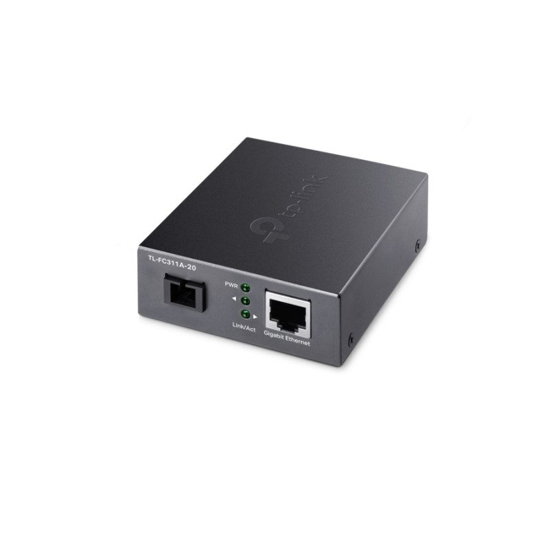 1000MB RJ45 to 1000M SC fiber Converter FC311A-20, Send: 1550nm, Receive: 1310nm, Up to 20km