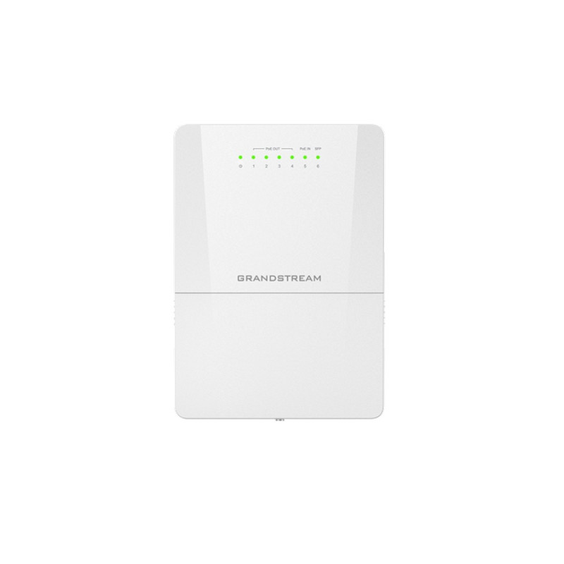 6-портовый наружный гигабитный Lite управляемый PoE++ коммутатор Grandstream, "GWN7710R", 1x PoE++ вход, 1x PoE++ выход,