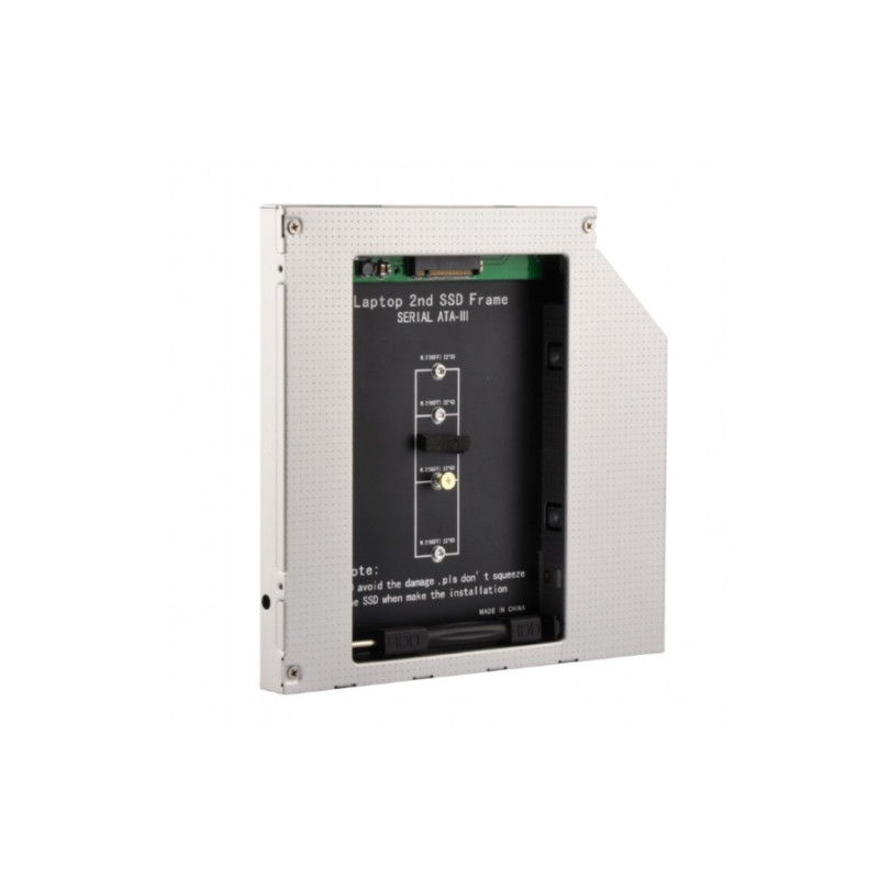 Gembird A-SATA95M2-01, тонкая монтажная рамка 5,25'' для карты памяти SSD NGFF (M.2), высота 9,5 мм