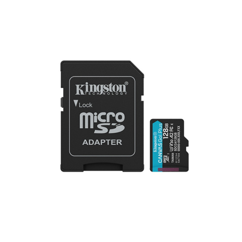 Карта памяти MicroSD 128GB Kingston Canvas Go! Plus Gen 4 SDCG4/128GB+SD adapter