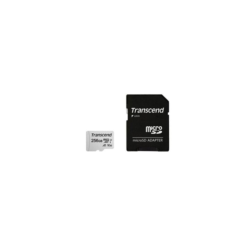 Карта памяти MicroSD 256GB Transcend TS256GUSD300S+SD adapter