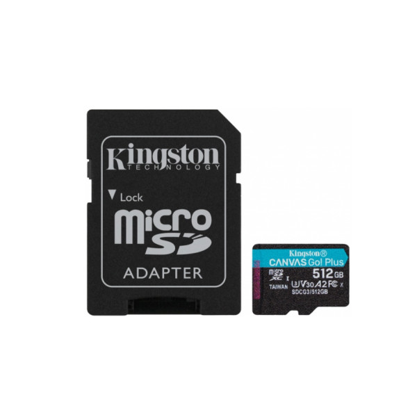 Card de memorie MicroSD 512GB Kingston Canvas Go! Plus + SD Adapter