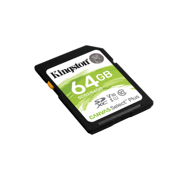 Карта памяти SD 64 GB Kingston Canvas Select Plus, Class 10 UHS-I, U1 (SDS2/64GB)