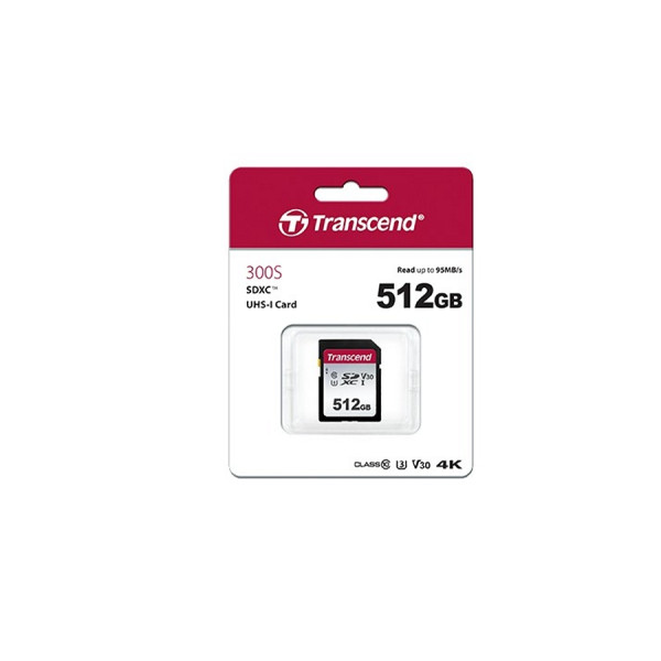 Карта памяти SD 512 GB Transcend 300S TS512GSDC300S, Class 10 UHS-I, U3