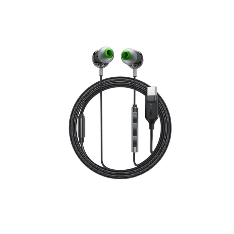 Наушники Acefast L5, USB-C in-ear wired earphones with mic, 1.2m, Black
