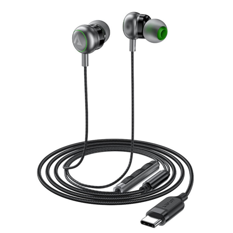 Наушники Acefast L5, USB-C in-ear wired earphones with mic, 1.2m, Black
