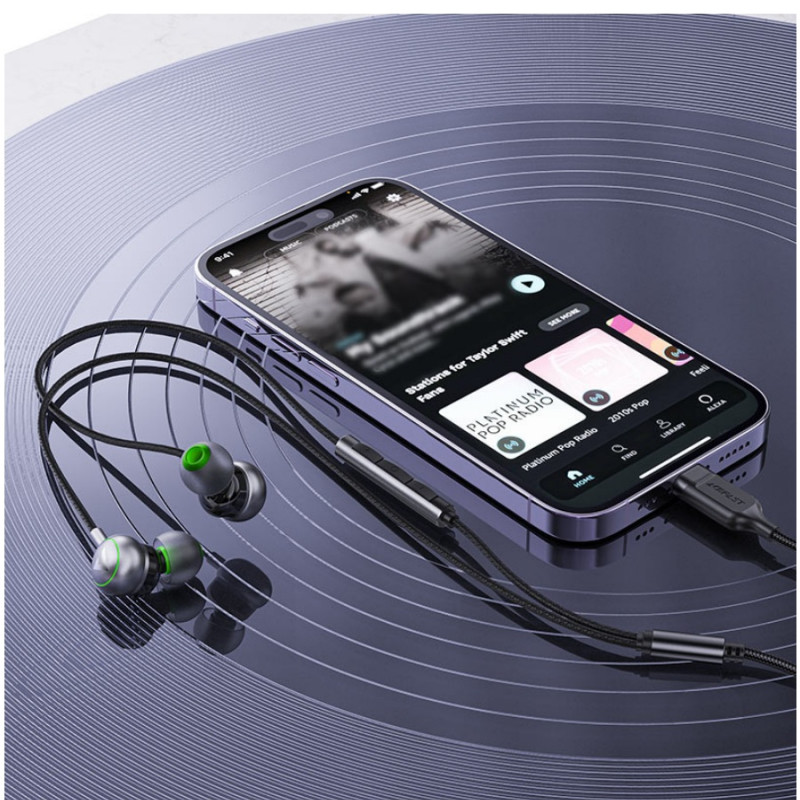 Наушники Acefast L5, USB-C in-ear wired earphones with mic, 1.2m, Black