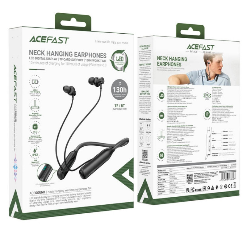 Наушники Acefast N4 Bluetooth 5.3, Black