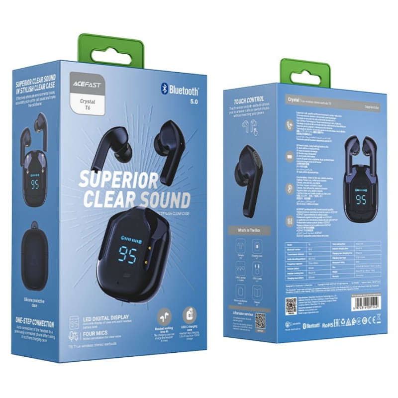 Наушники Acefast T6 Bluetooth 5.3, Sapphire Blue