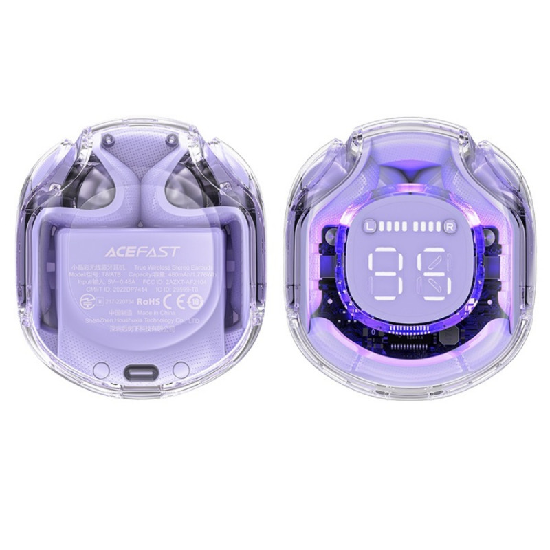 Наушники Acefast T8 Bluetooth 5.3, Alfalfa Purple