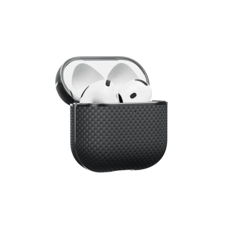 PITAKA Aramid Fiber Magnetic Case for AirPods 4, Black/Gray