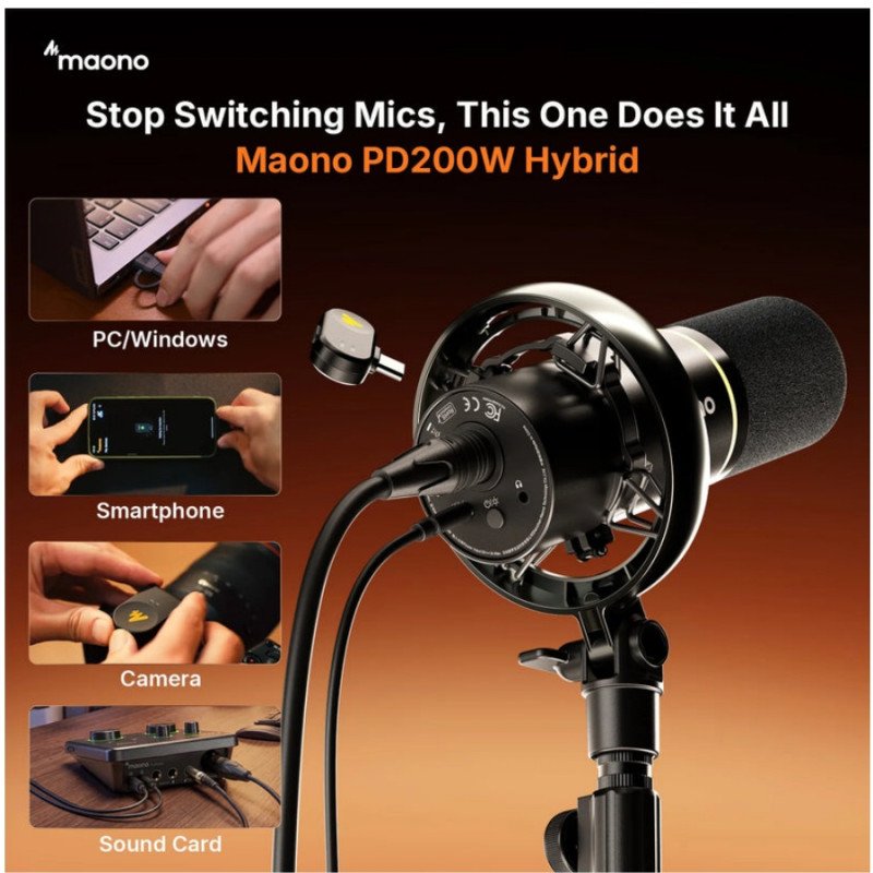 Микрофон Maono PD200WT, Black