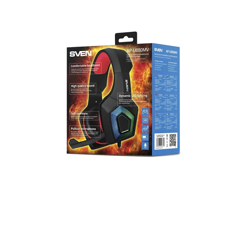 Casti Sven AP-U880MV, Black/Red