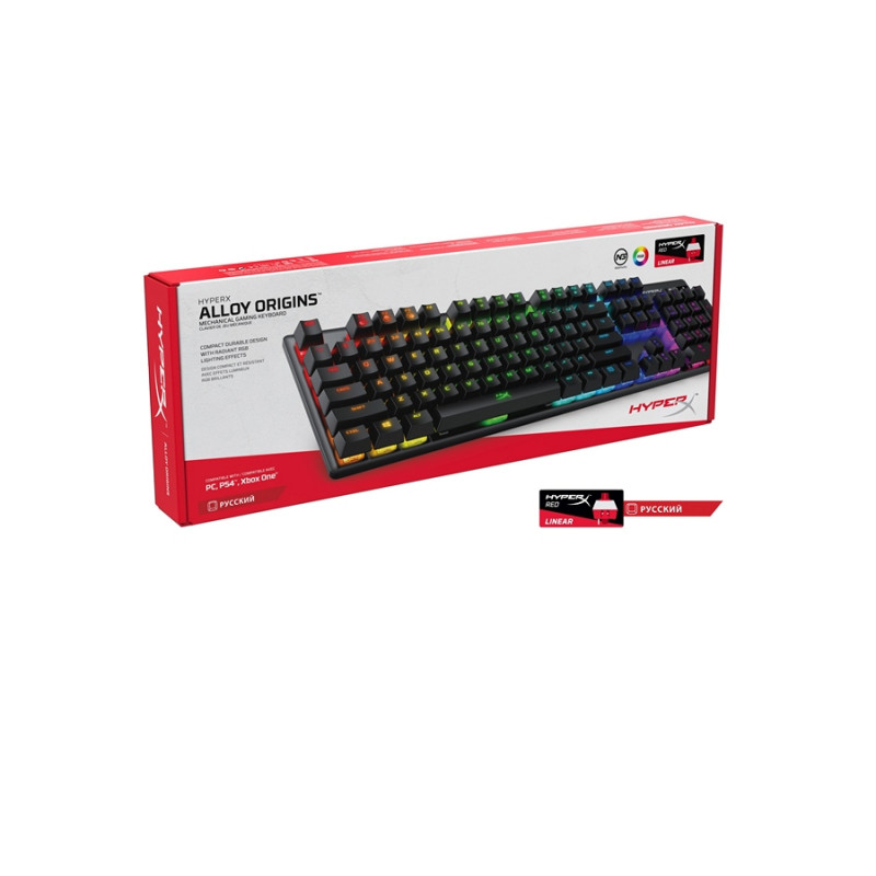 Клавиатура HyperX Alloy Origins, EN/RU, Black