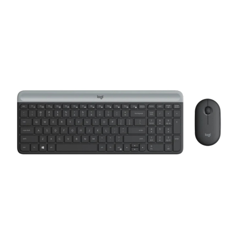 Клавиатура Logitech Wireless Combo MK470 Slim, Graphite, US/RU