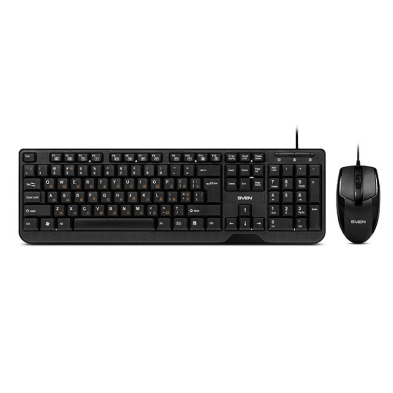 Keyboard Sven KB-S320C, EN/RU, Black