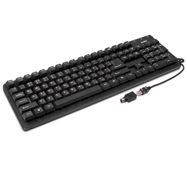 Клавиатура Sven Standard 301, USB+PS/2, EN/RU, Black