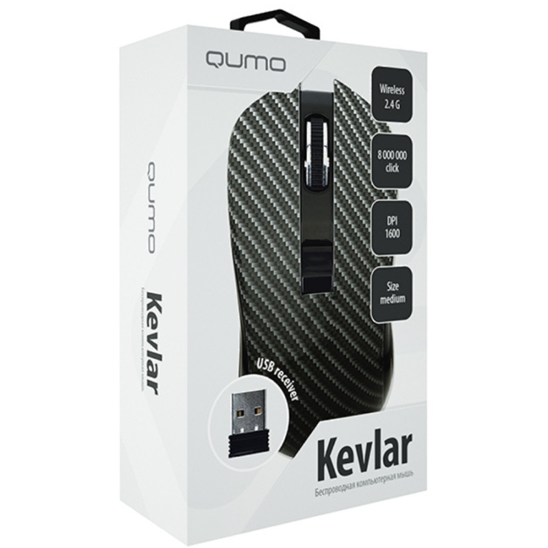 Мышь Qumo Kevlar, Black, 125785