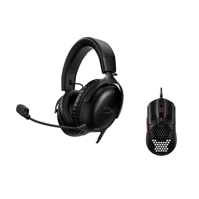 Комплект Gaming 4, наушники HyperX Cloud III, черный + мышь HyperX Pulsefire Haste, черный/красный