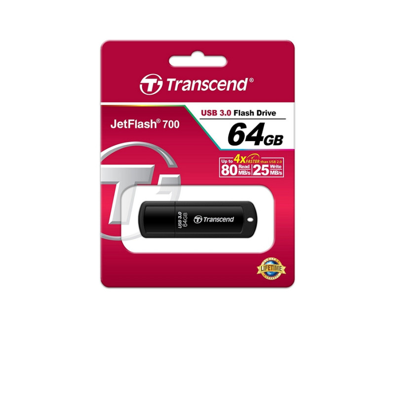 USB-накопитель 64GB Transcend JetFlash 700, Black