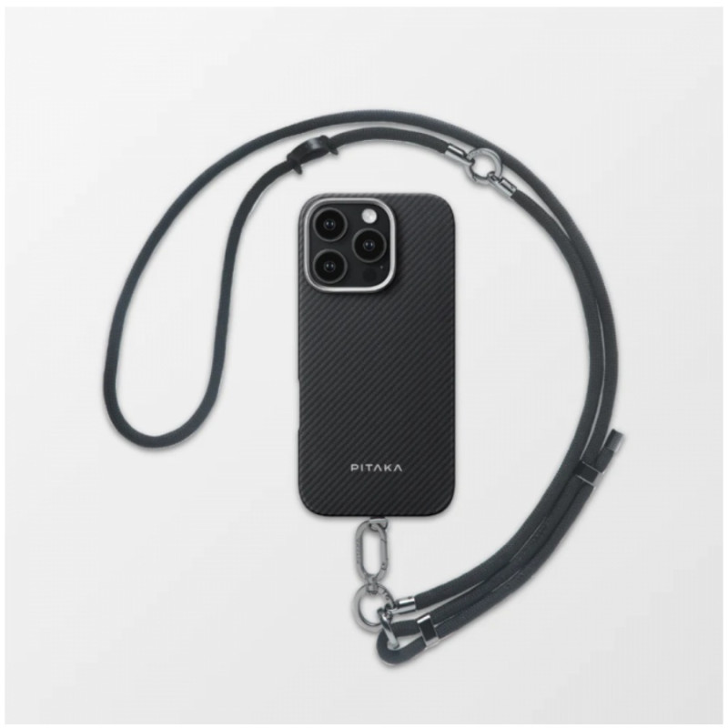 PITAKA 1 to 3 Phone Strap, Black/Grey