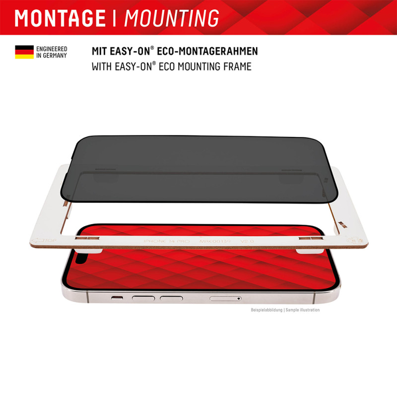 Стекло Privacy Glass FC Apple iPhone 15 Plus/15Pro Max, полное защитное стекло, Eco-Frame, Acc