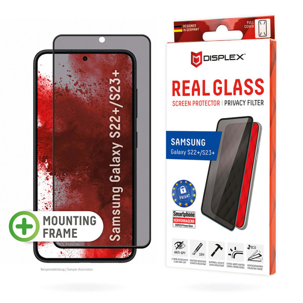 Стекло Privacy Glass FC Samsung Galaxy S22+/S23+, полное защитное стекло, Eco-Frame, Acc