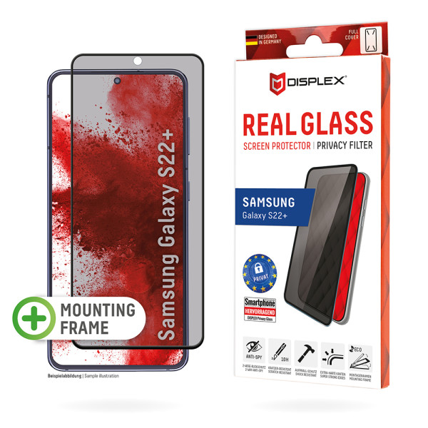 Стекло Privacy Glass FC Samsung Galaxy S22+, полное защитное стекло, Eco-Frame, Acc