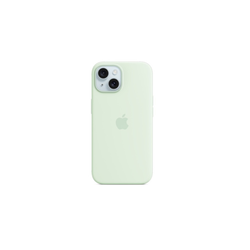 Силиконовый чехол для iPhone 15 с MagSafe - мягкий мятный цвет