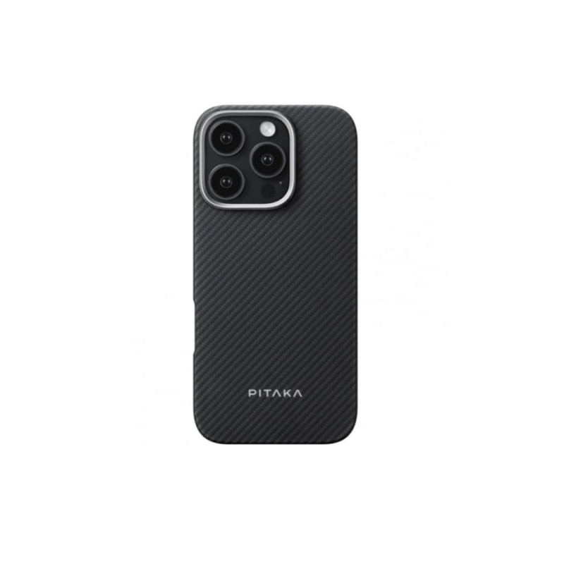 PITAKA for iPhone 15 Pro Max, MagEZ Case 4 600D, Black/Grey Twill