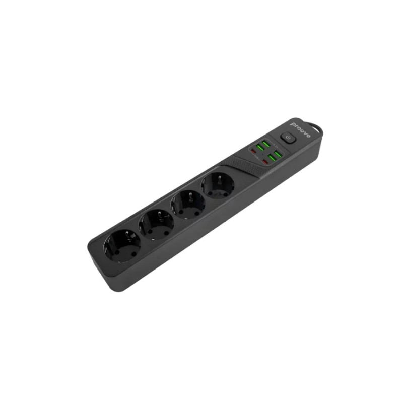 Surge Protector Proove P-04 (4USB+ 2TYPEC) 2M, Black
