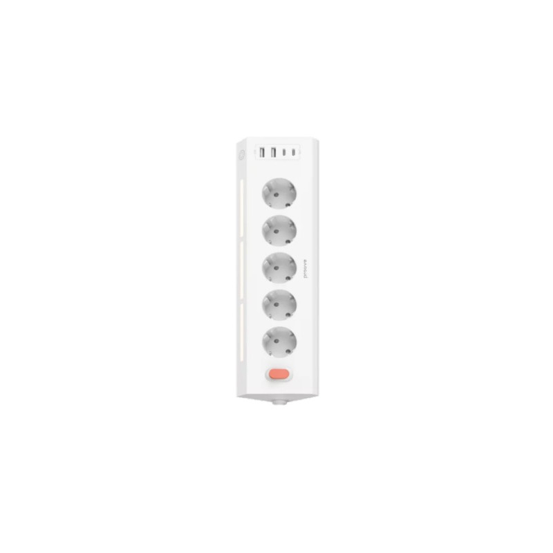 Surge Protector Proove Prism (5AC + 2 Type-C + 2 USB), White