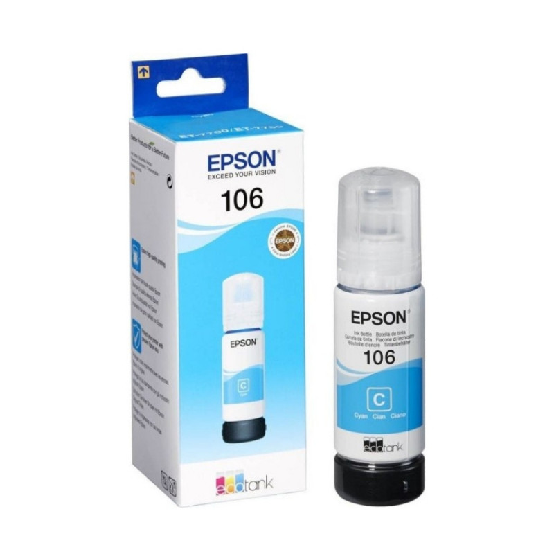 Cartus cu cerneala Epson C13T00R240, 106 EcoTank, Cyan