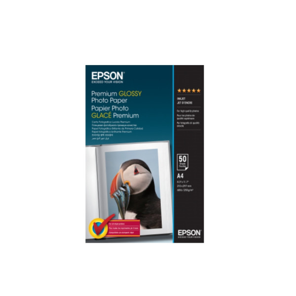 A4 Epson Premium Glossy Photo Paper C13S041624, 50 buc