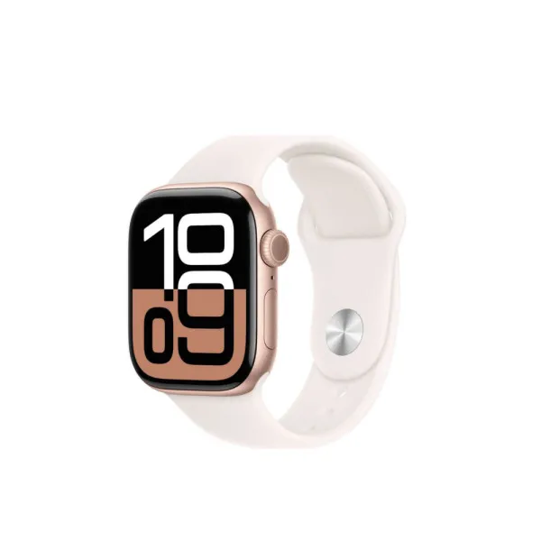 Smartwatch Apple Watch Series 10 GPS, 42mm Rose Gold, Aluminium Case with Light Blush Sport Band - S/M, MWWH3 EU