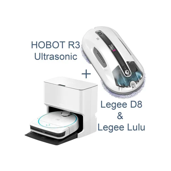 Bundle HOBOT ”Vacuum Cleaning Robot Legee D8 + Legee LuLu + Window Cleaning Robot R3