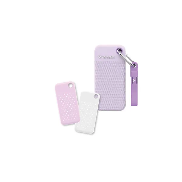 Внешний SSD 2.0TB Verbatim Pocket, Purple with 2 Rubber Sleeves