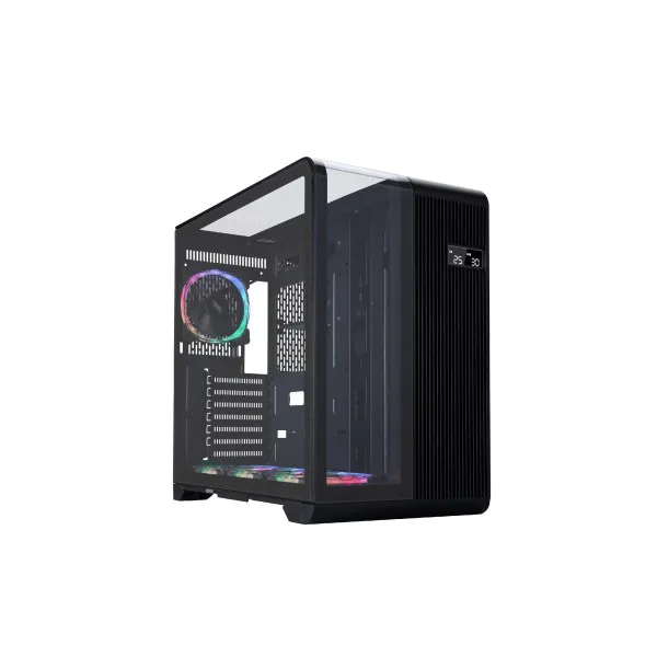 Case 1STPLAYER RT7 BLACK, ATX w/o PSU, Tempered glass on three sides, LED display monitors CPU/RAM/Temp, FC7R ARGB 