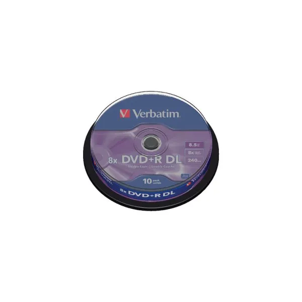 Verbatim DataLifePlus DVD+R AZO DOUBLE LAYER 8.5GB 8X MATT SILVER SURFACE - Spindle 10pcs.